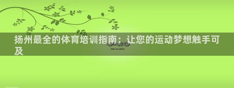 凯时登录：扬州最全的体育培训指南：让您的运动梦想触手